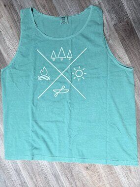 Cotton tank top, 2X, Comfort Colors, green
